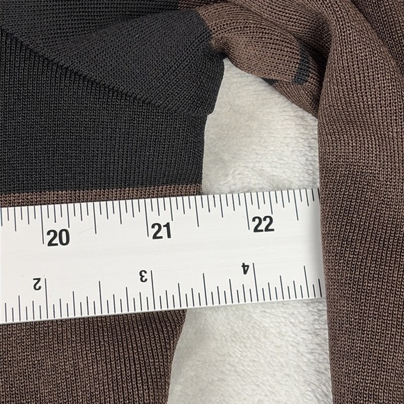 MISOOK Sweater Womens Large Brown Black Open Cardigan Acrylic Exclusively Misook - Picture 7 of 10